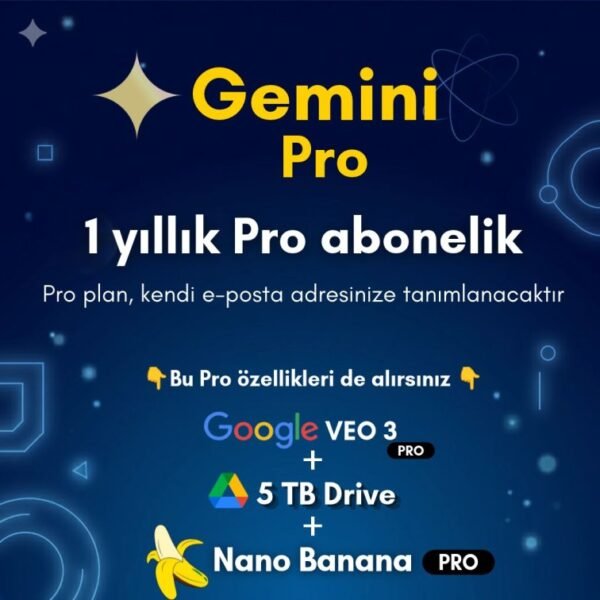 Gemini Pro 1 yıllık abonelik